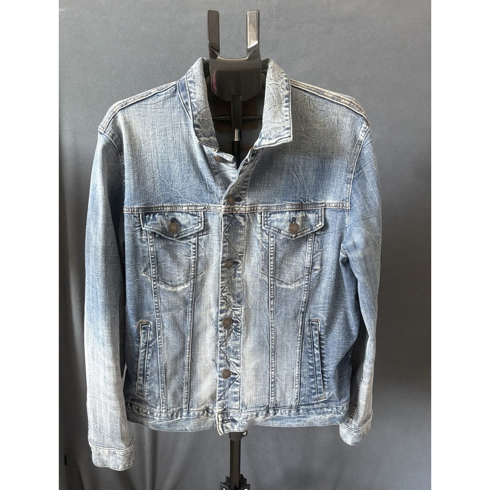 American Eagle Men's Extreme Flex 4 Denim Trucker Jacket Light Wash XL  Classic